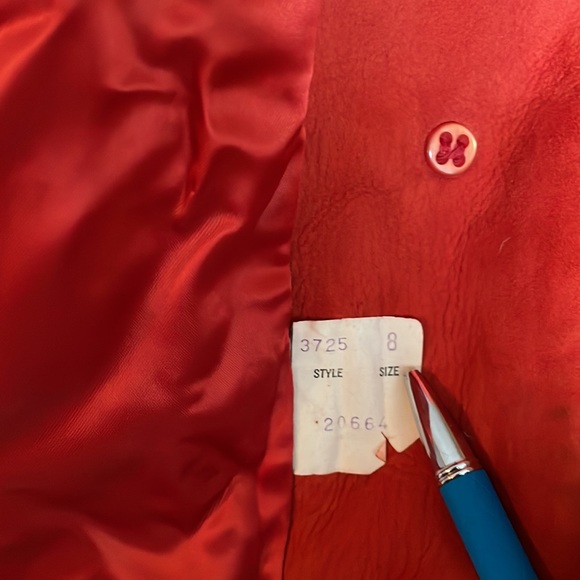 Amazing vintage orange Leather suede jacket trench - Picture 5 of 7